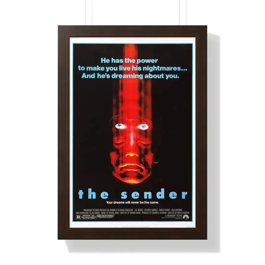 THE SENDER 1982 - Framed Movie Poster 16″ x 24″ Walnut - The Sticker Space