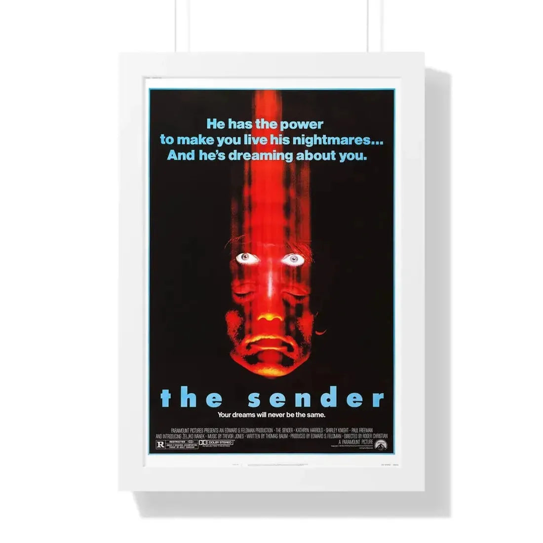 THE SENDER 1982 - Framed Movie Poster 16″ x 24″ White - The Sticker Space