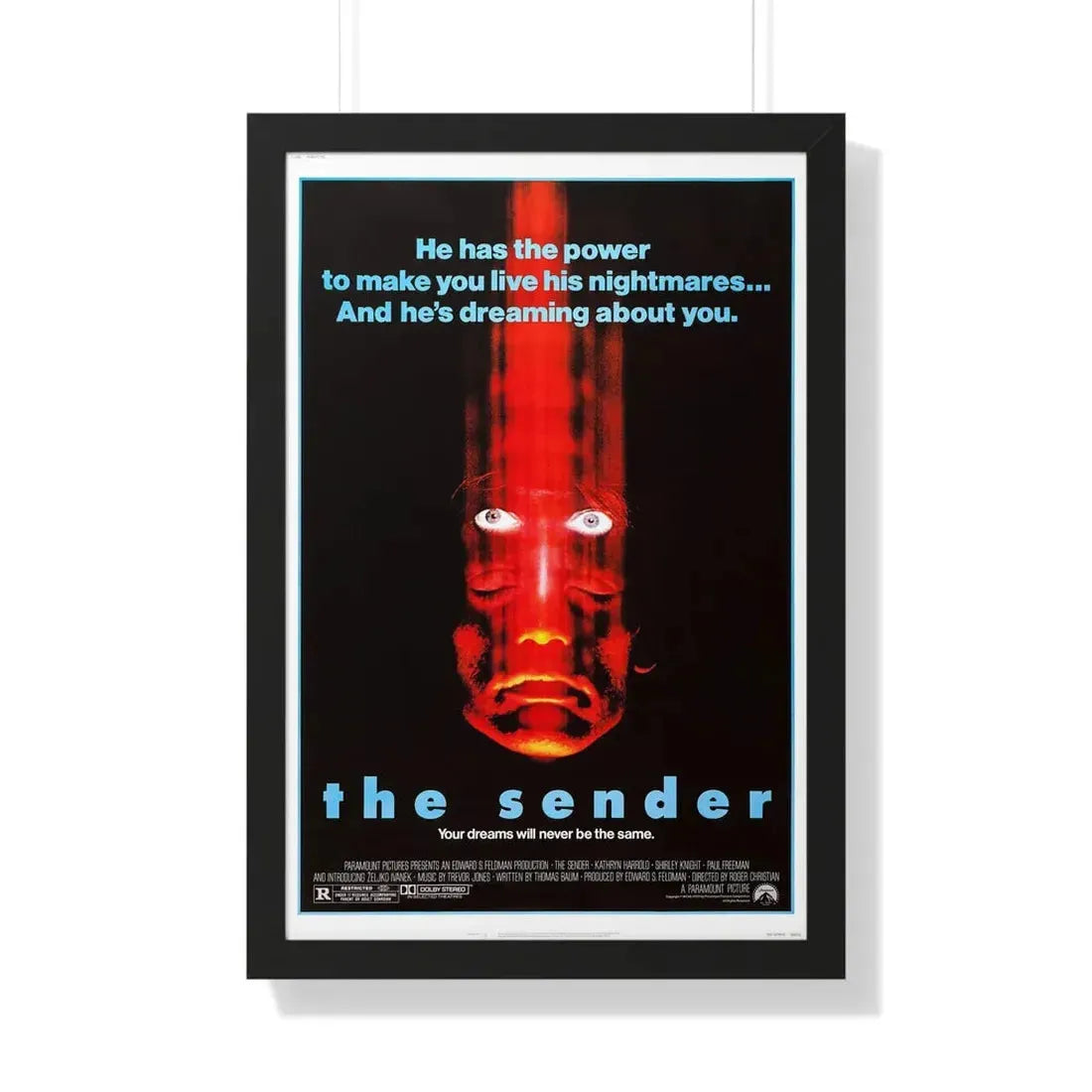 THE SENDER 1982 - Framed Movie Poster 20" x 30" Black - The Sticker Space