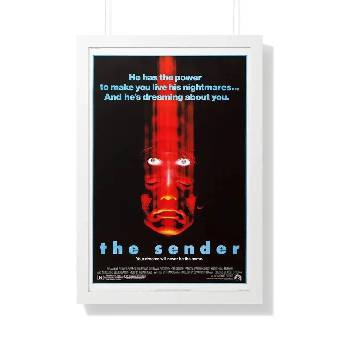 THE SENDER 1982 - Framed Movie Poster 20" x 30" White - The Sticker Space