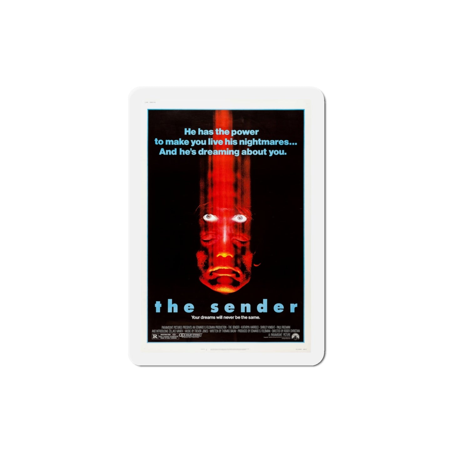 The Sender 1982 Movie Poster Die-Cut Magnet-3" x 3"-The Sticker Space