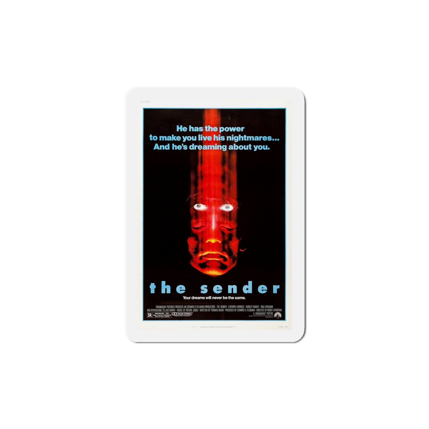 The Sender 1982 Movie Poster Die-Cut Magnet-5" x 5"-The Sticker Space