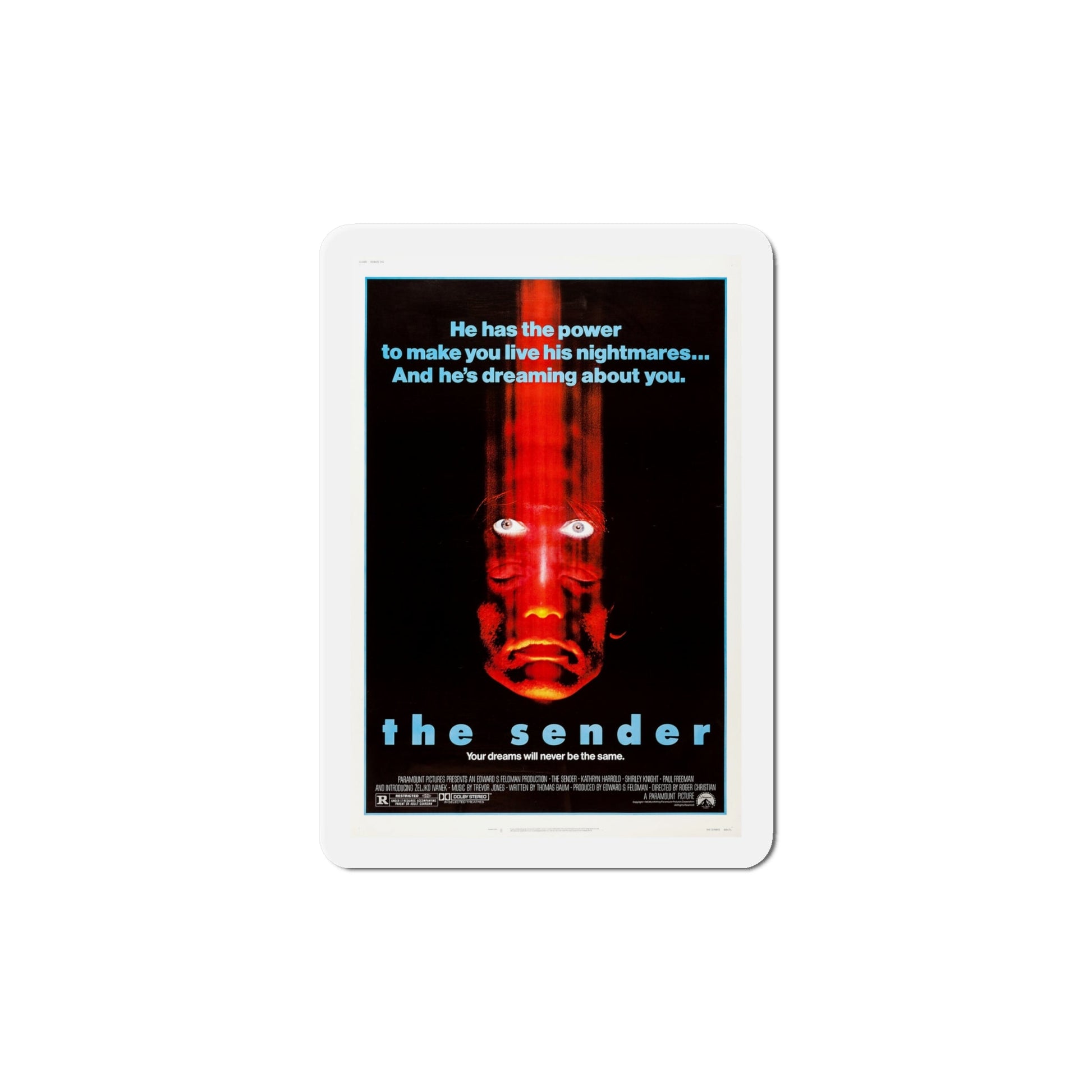 The Sender 1982 Movie Poster Die-Cut Magnet-6 × 6"-The Sticker Space