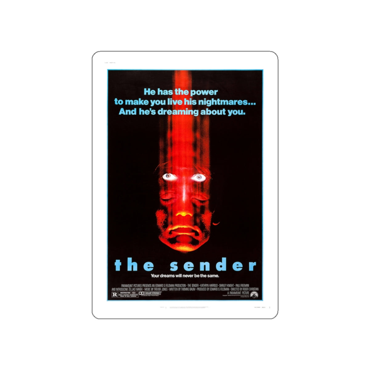 THE SENDER 1982 Movie Poster STICKER Vinyl Die-Cut Decal-White-The Sticker Space