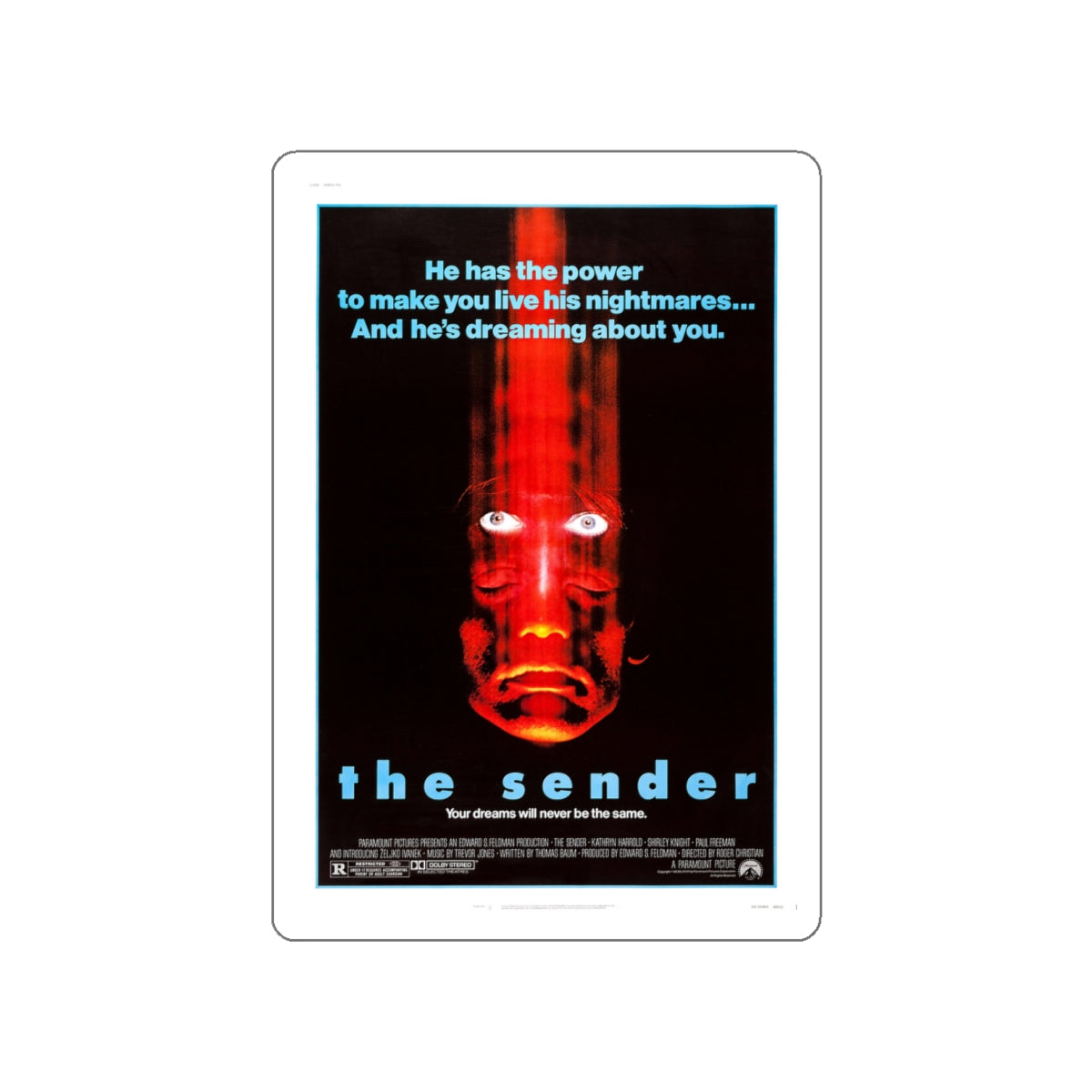 THE SENDER 1982 Movie Poster STICKER Vinyl Die-Cut Decal-White-The Sticker Space