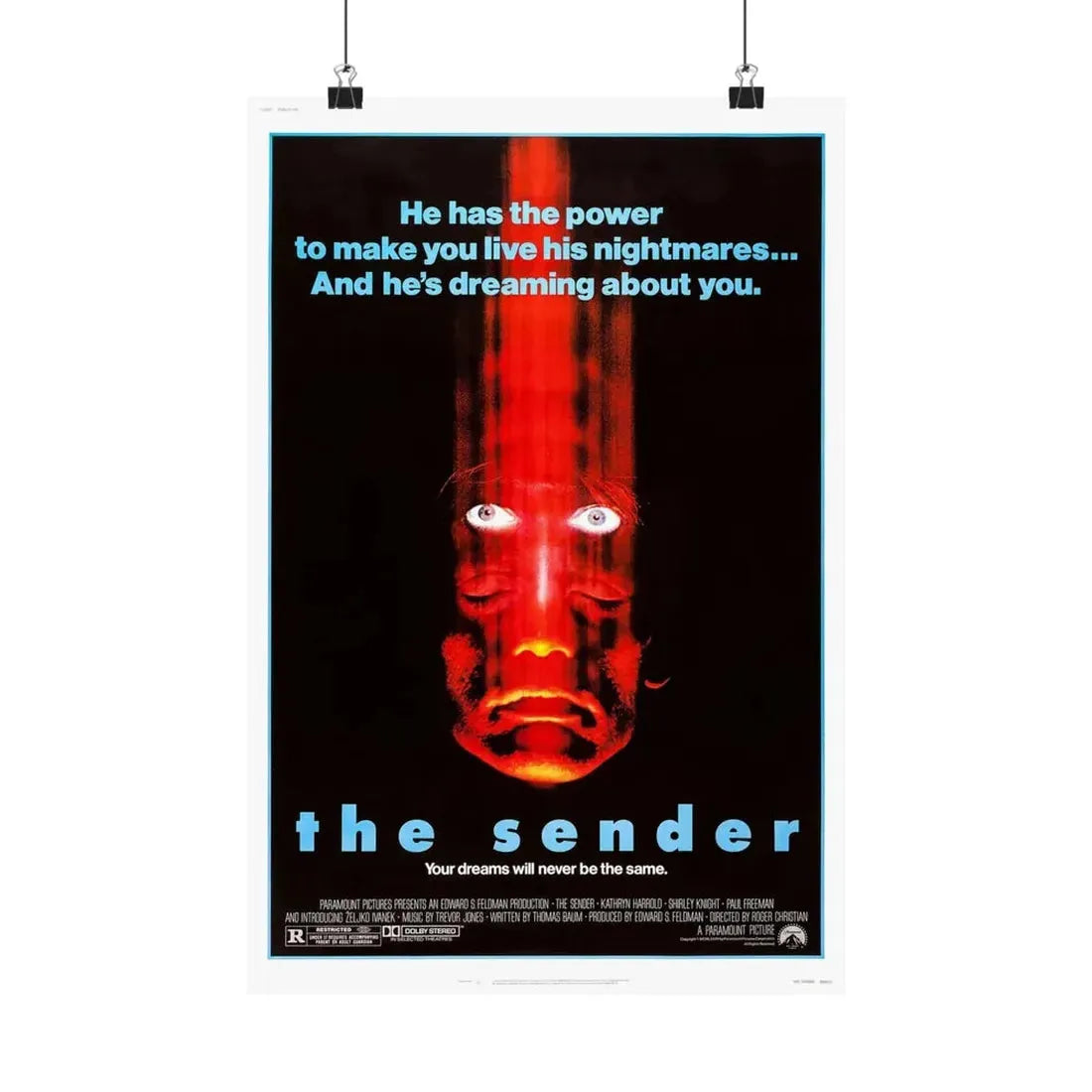 THE SENDER 1982 - Paper Movie Poster 12″ x 18″ Matte - The Sticker Space