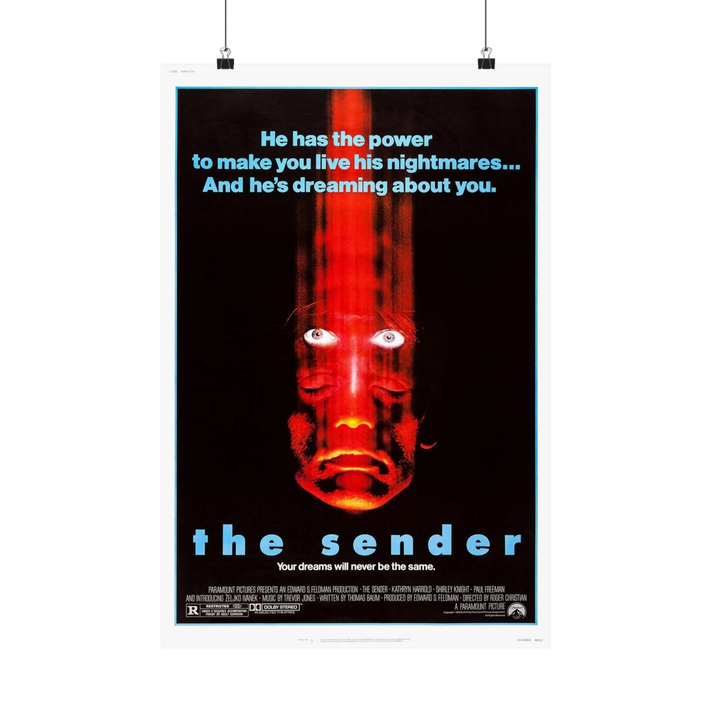 THE SENDER 1982 - Paper Movie Poster-16″ x 24″-The Sticker Space