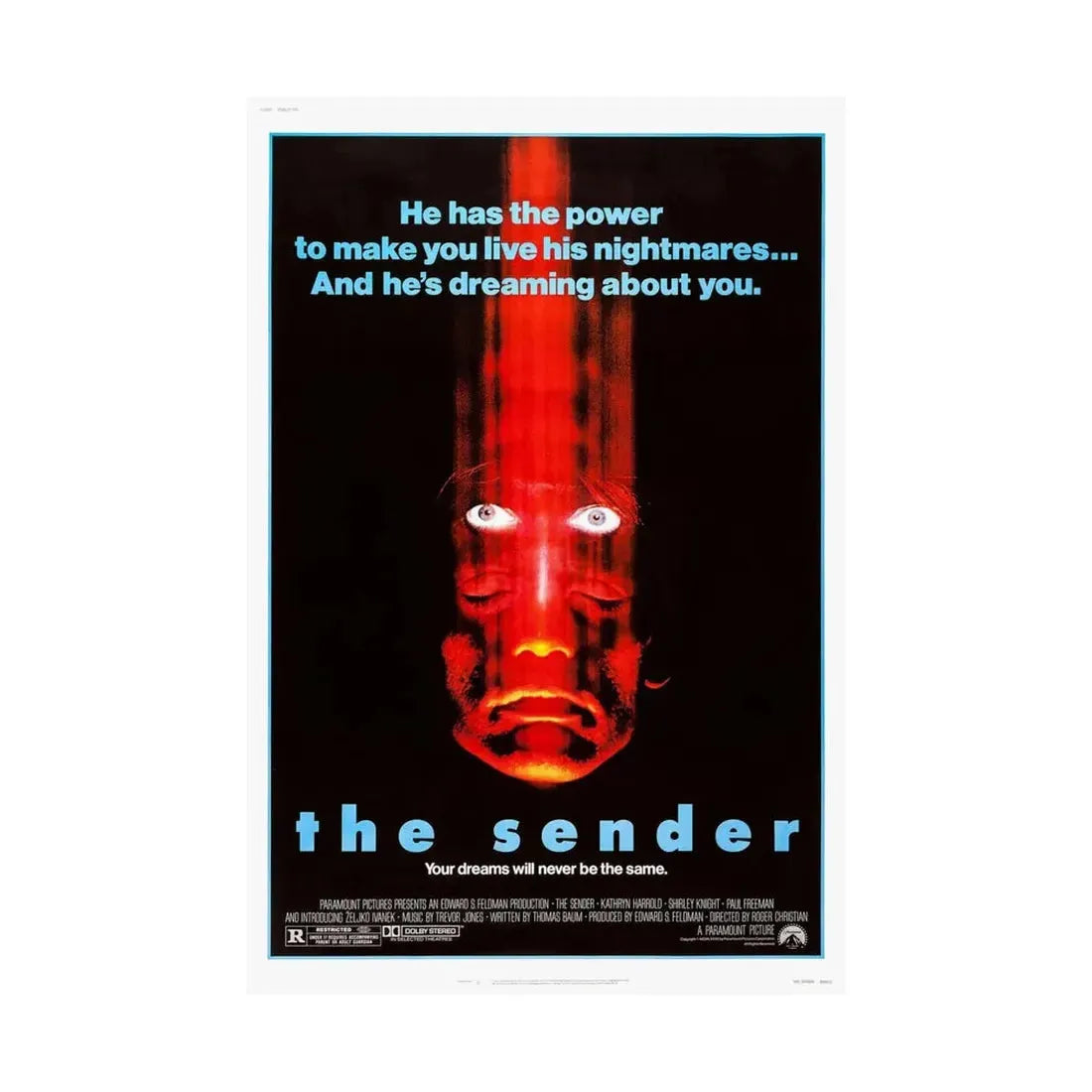 THE SENDER 1982 - Paper Movie Poster - The Sticker Space