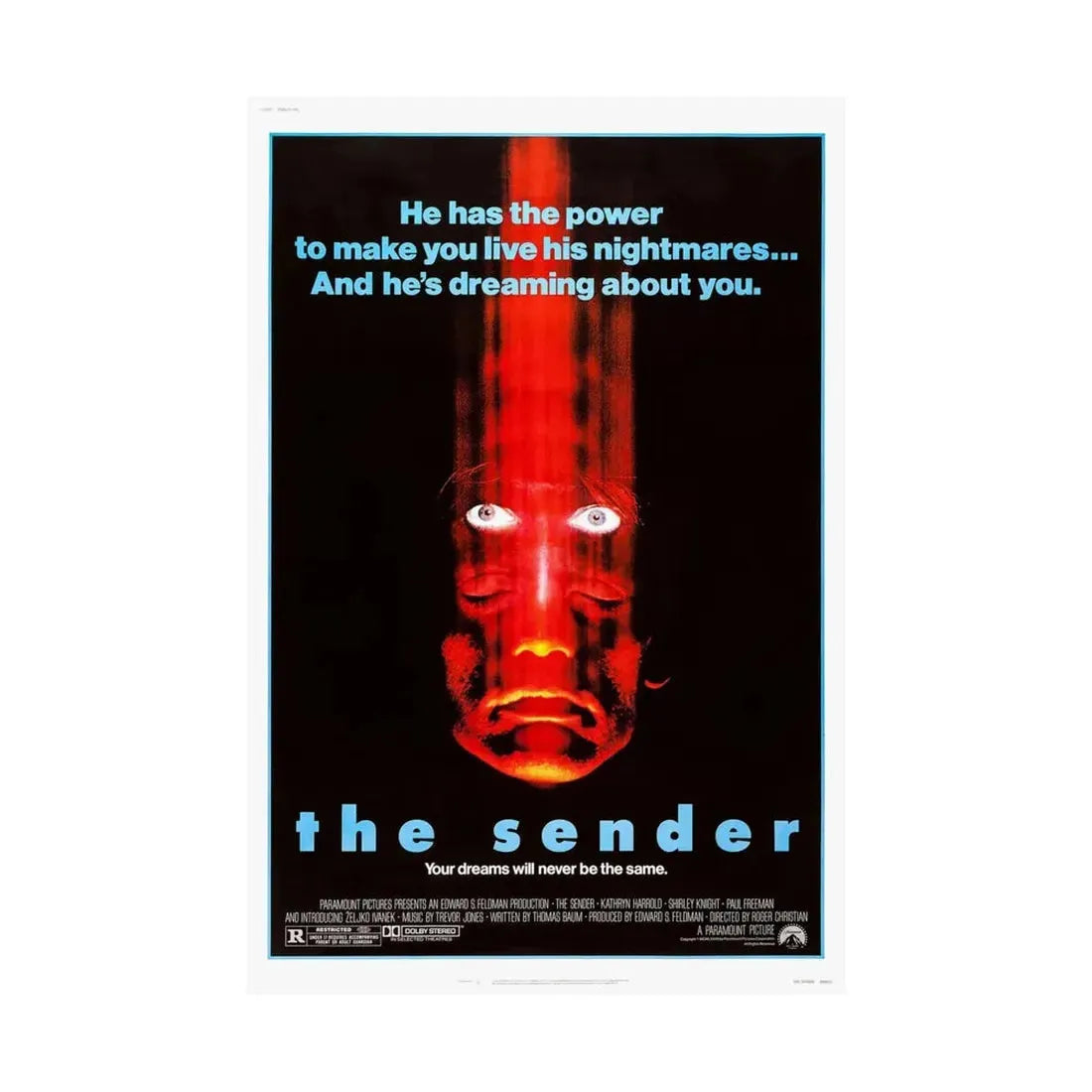 THE SENDER 1982 - Paper Movie Poster - The Sticker Space