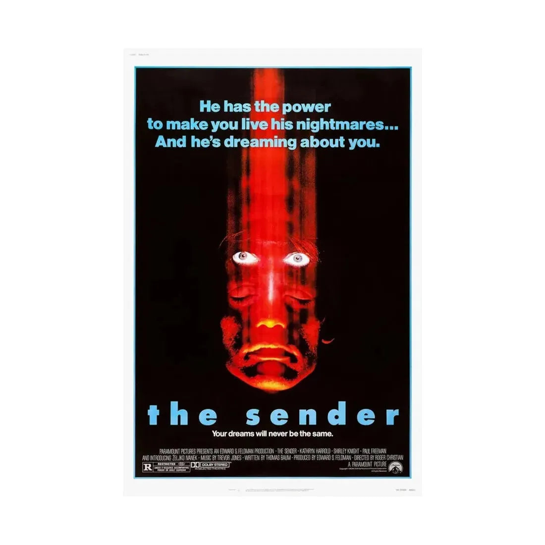 THE SENDER 1982 - Paper Movie Poster - The Sticker Space