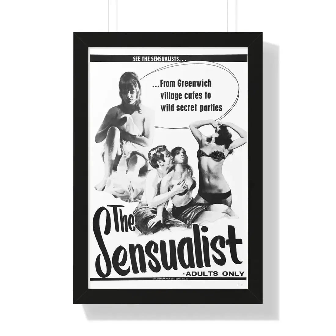 THE SENSUALIST 1966 - Framed Movie Poster 16″ x 24″ Black - The Sticker Space
