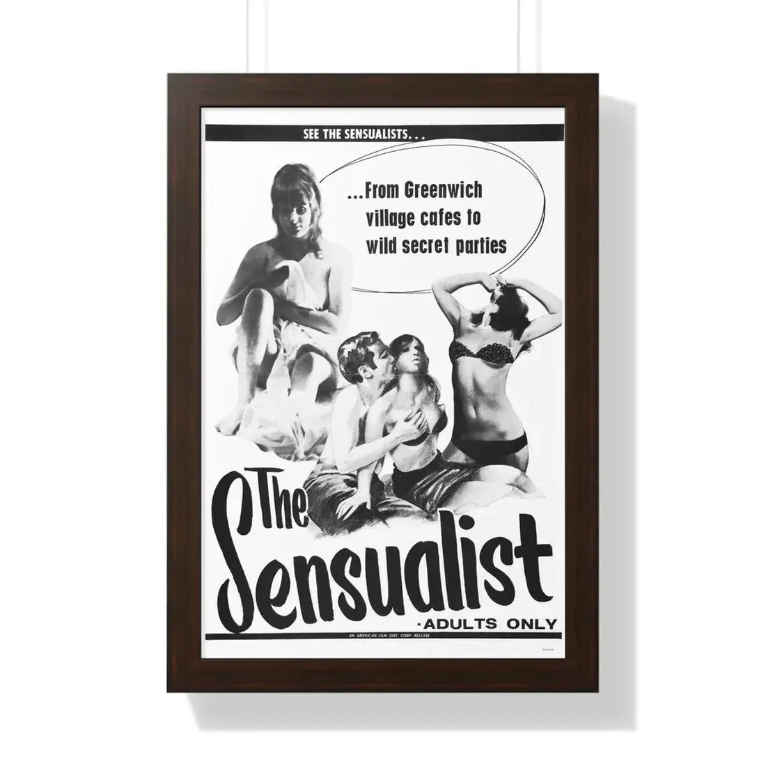 THE SENSUALIST 1966 - Framed Movie Poster 16″ x 24″ Walnut - The Sticker Space
