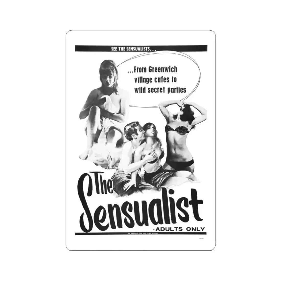 THE SENSUALIST 1966 Movie Poster - STICKER Vinyl Kiss-Cut Decal 3 Inch White - The Sticker Space