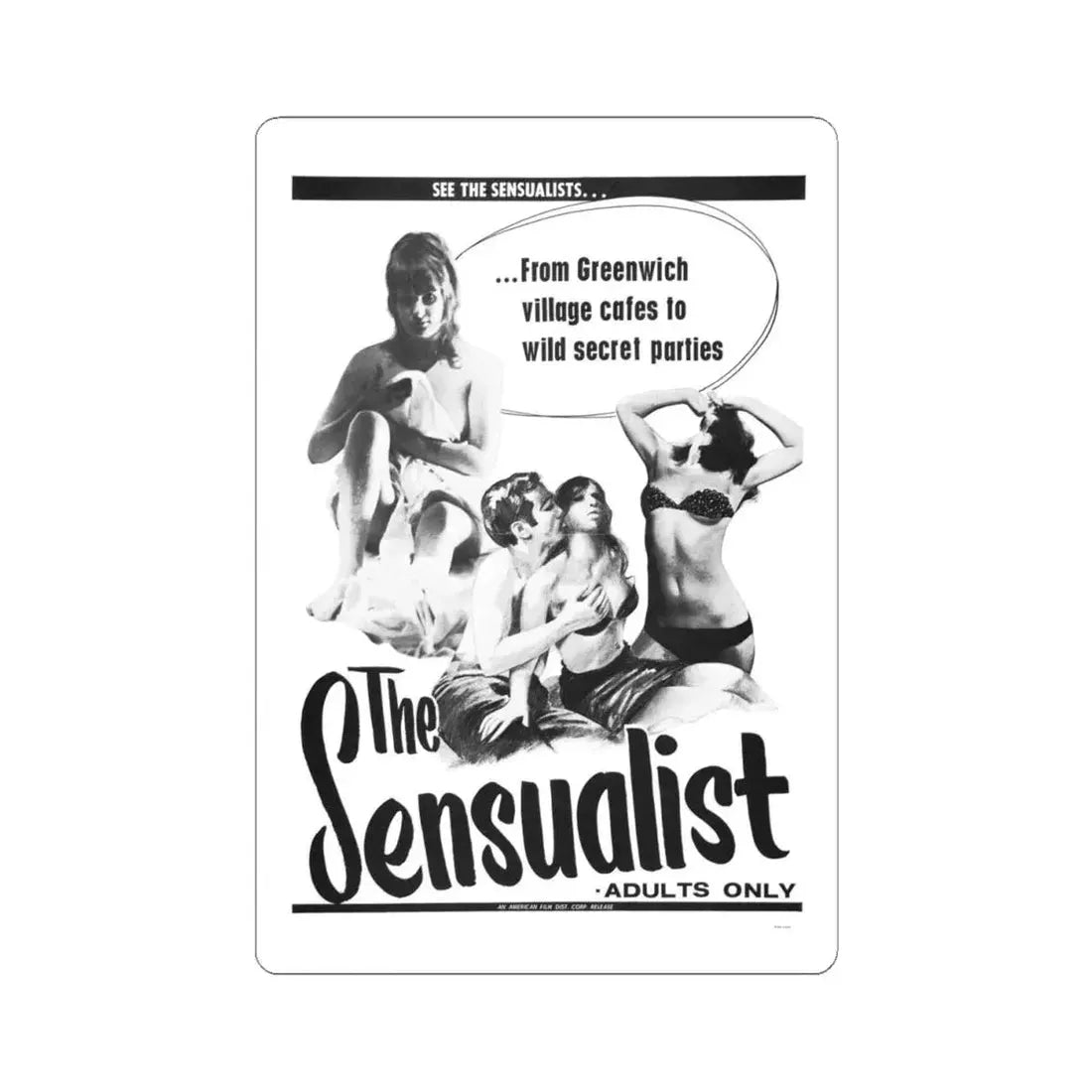 THE SENSUALIST 1966 Movie Poster - STICKER Vinyl Kiss-Cut Decal 4 Inch White - The Sticker Space