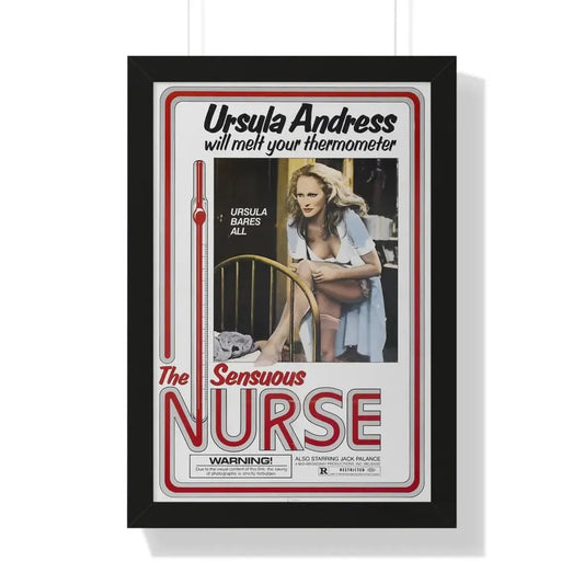 THE SENSUOUS NURSE 1975 - Framed Movie Poster 16″ x 24″ Black - The Sticker Space