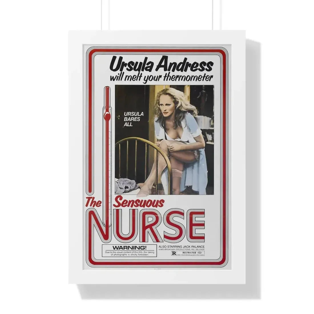 THE SENSUOUS NURSE 1975 - Framed Movie Poster 16″ x 24″ White - The Sticker Space