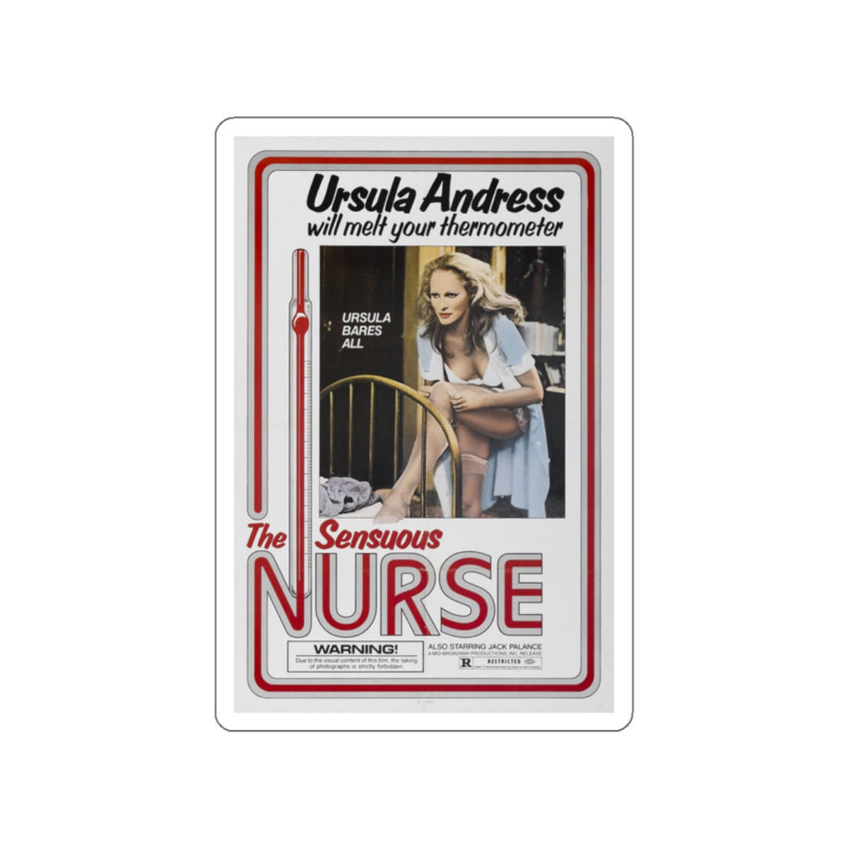 THE SENSUOUS NURSE 1975 Movie Poster STICKER Vinyl Die-Cut Decal-White-The Sticker Space