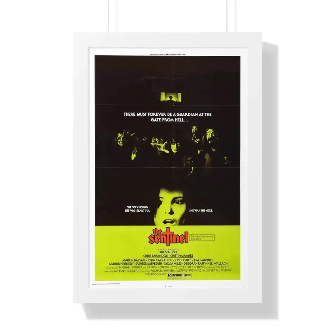 THE SENTINEL 1977 - Framed Movie Poster 16″ x 24″ White - The Sticker Space