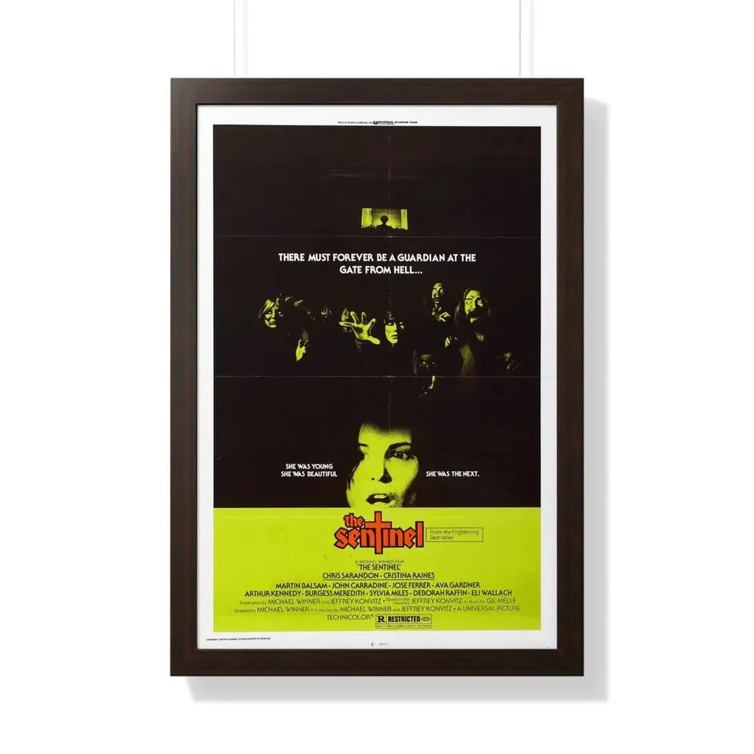 THE SENTINEL 1977 - Framed Movie Poster 20" x 30" Walnut - The Sticker Space