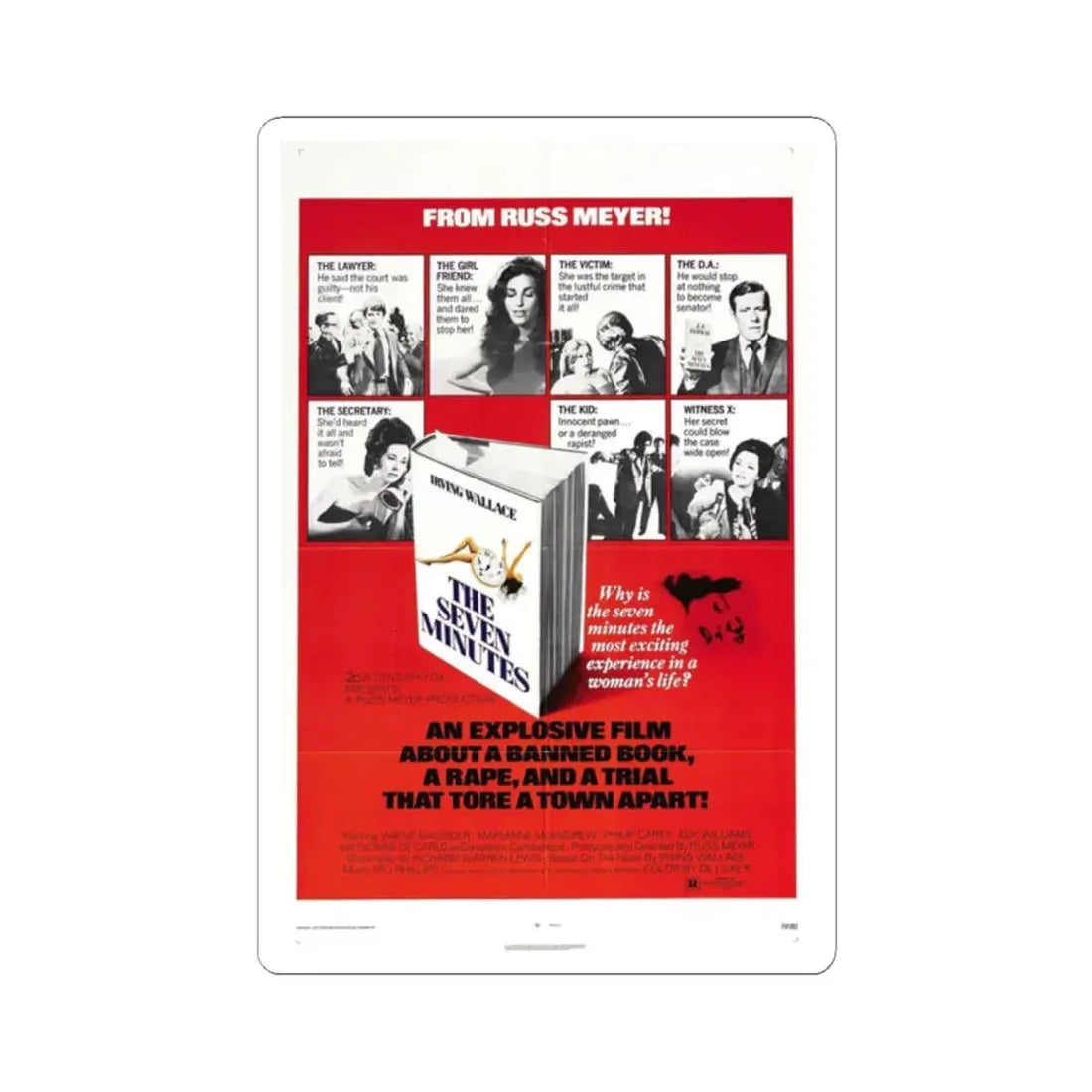 The Seven Minutes 1971 Movie Poster - STICKER Vinyl Kiss-Cut Decal 2 Inch White - The Sticker Space