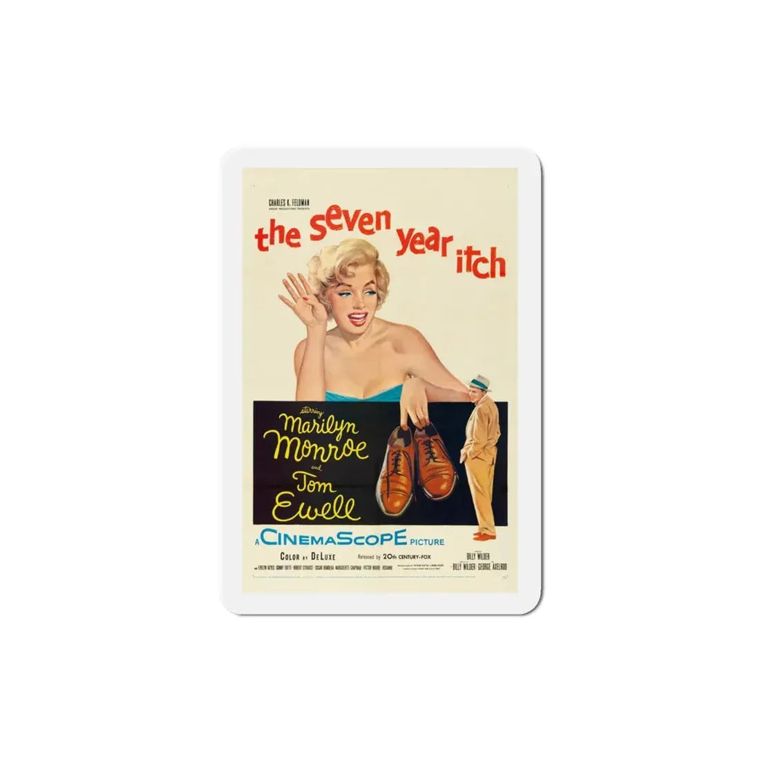 The Seven Year Itch 1955 Movie Poster Refrigerator Magnet 4 Inch - The Sticker Space