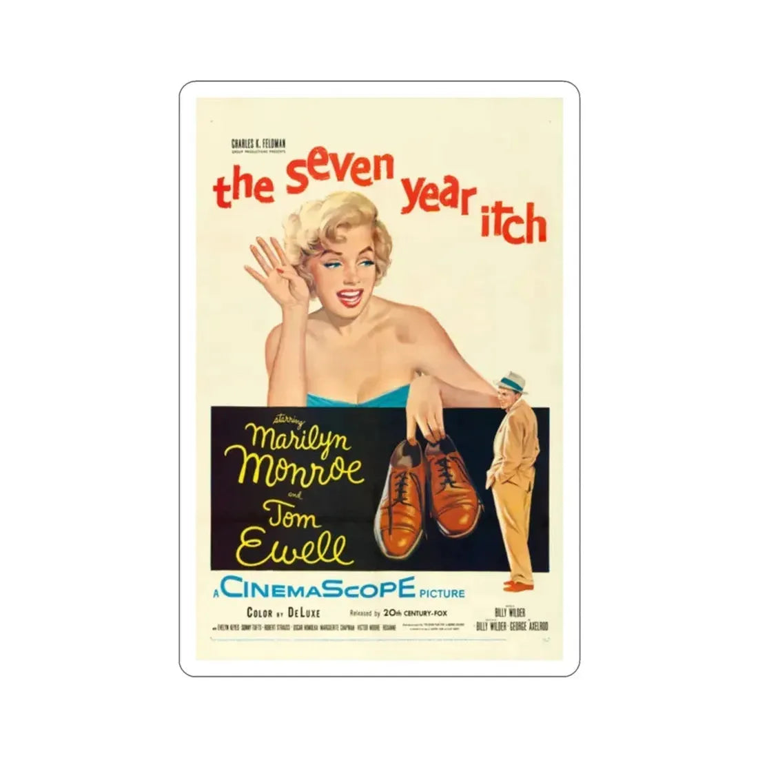 The Seven Year Itch 1955 Movie Poster STICKER Vinyl Die-Cut Decal 2 Inch - The Sticker Space