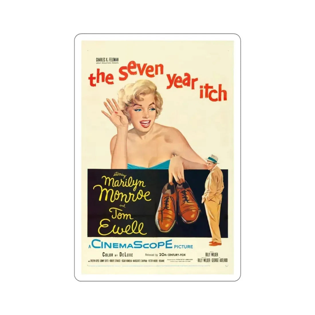 The Seven Year Itch 1955 Movie Poster STICKER Vinyl Die-Cut Decal 3 Inch - The Sticker Space