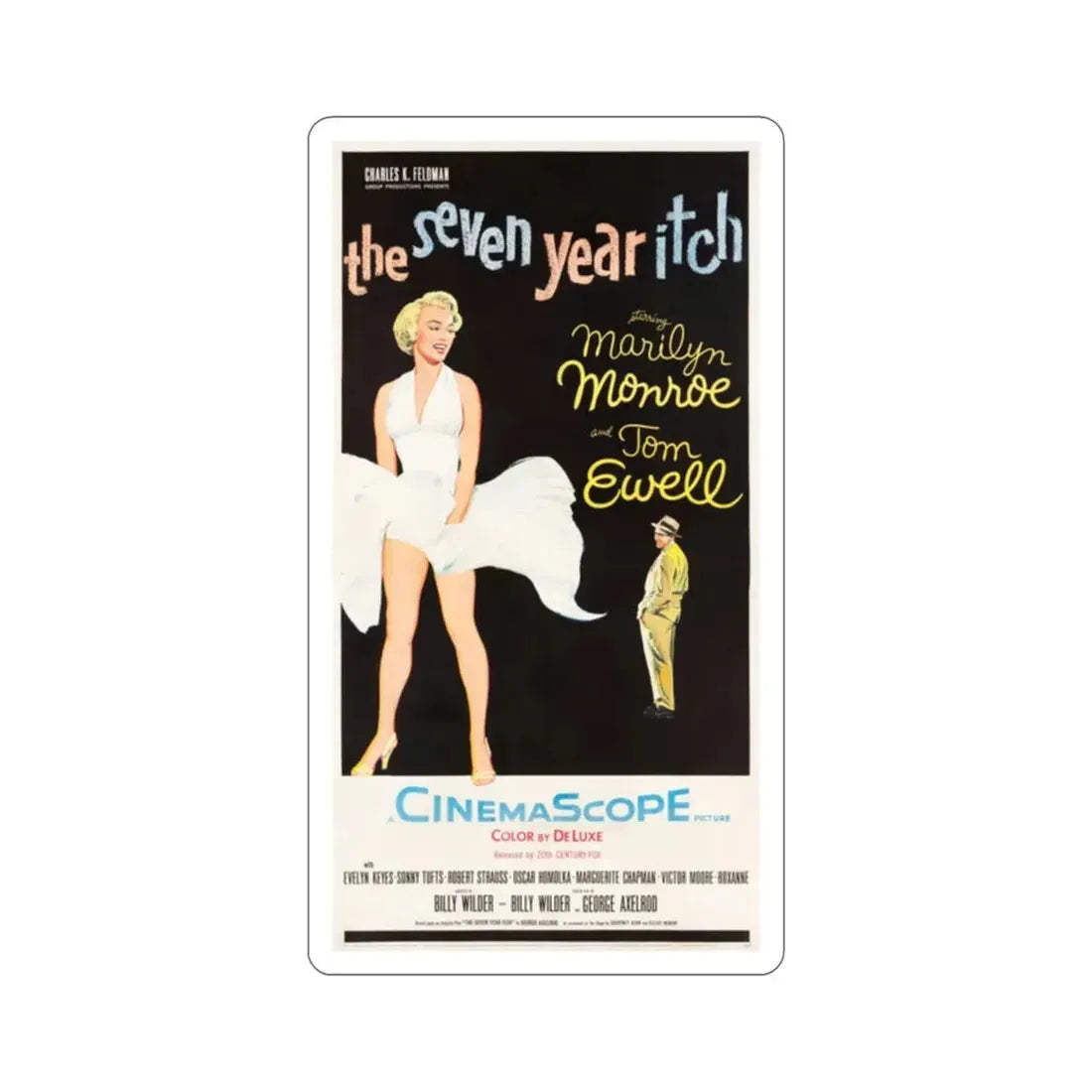 The Seven Year Itch 1955 v2 Movie Poster STICKER Vinyl Die-Cut Decal 2 Inch - The Sticker Space