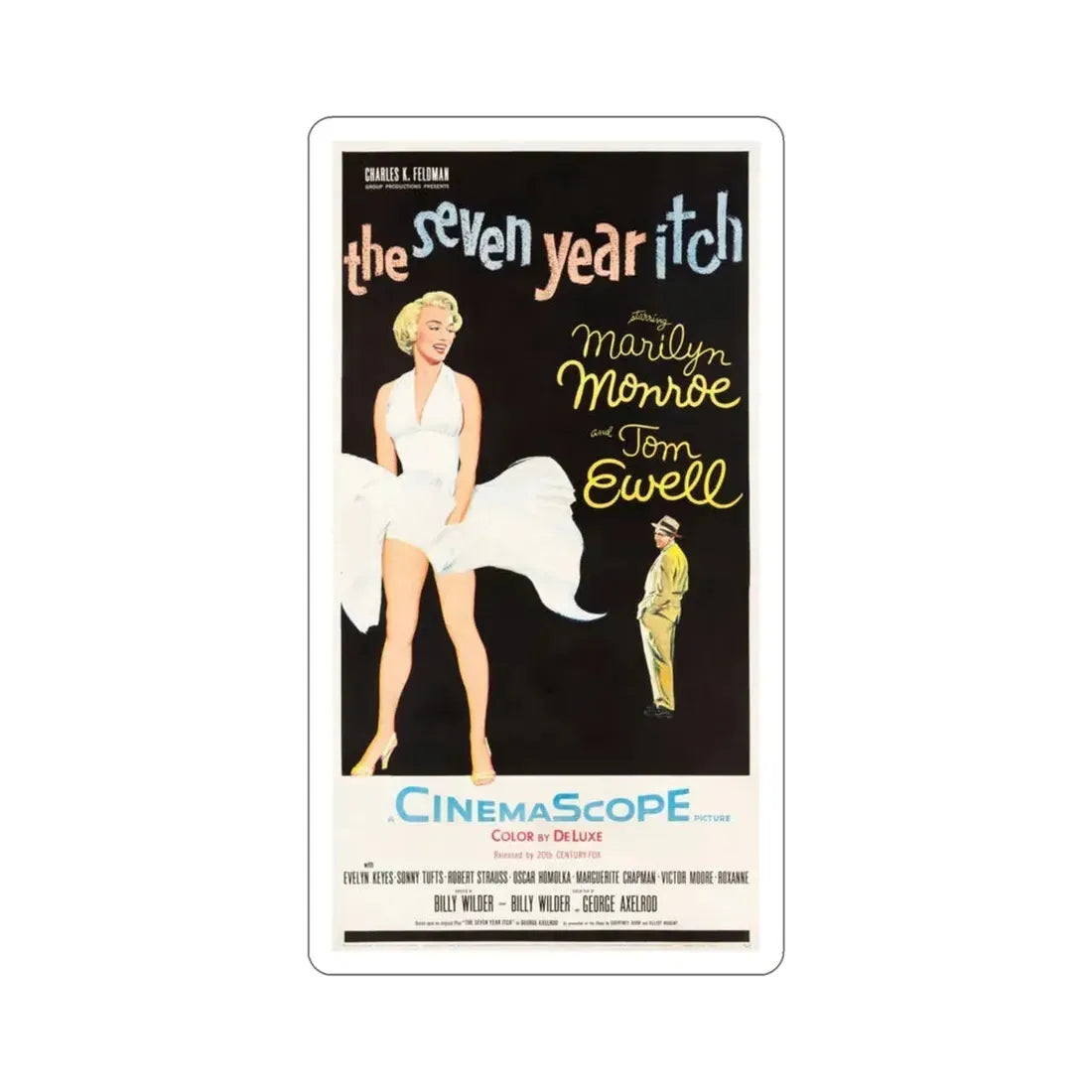 The Seven Year Itch 1955 v2 Movie Poster STICKER Vinyl Die-Cut Decal 3 Inch - The Sticker Space