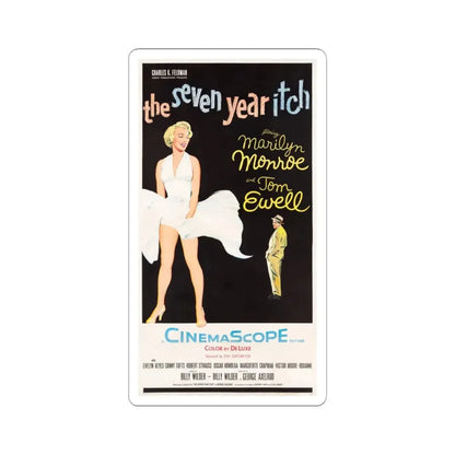 The Seven Year Itch 1955 v2 Movie Poster - STICKER Vinyl Kiss-Cut Decal 4 Inch White - The Sticker Space