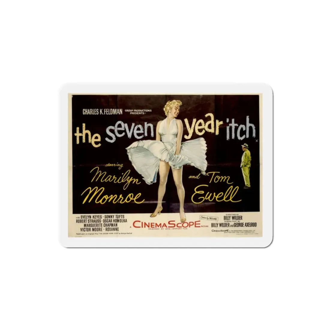 The Seven Year Itch 1955 v4 Movie Poster Refrigerator Magnet 2 Inch - The Sticker Space