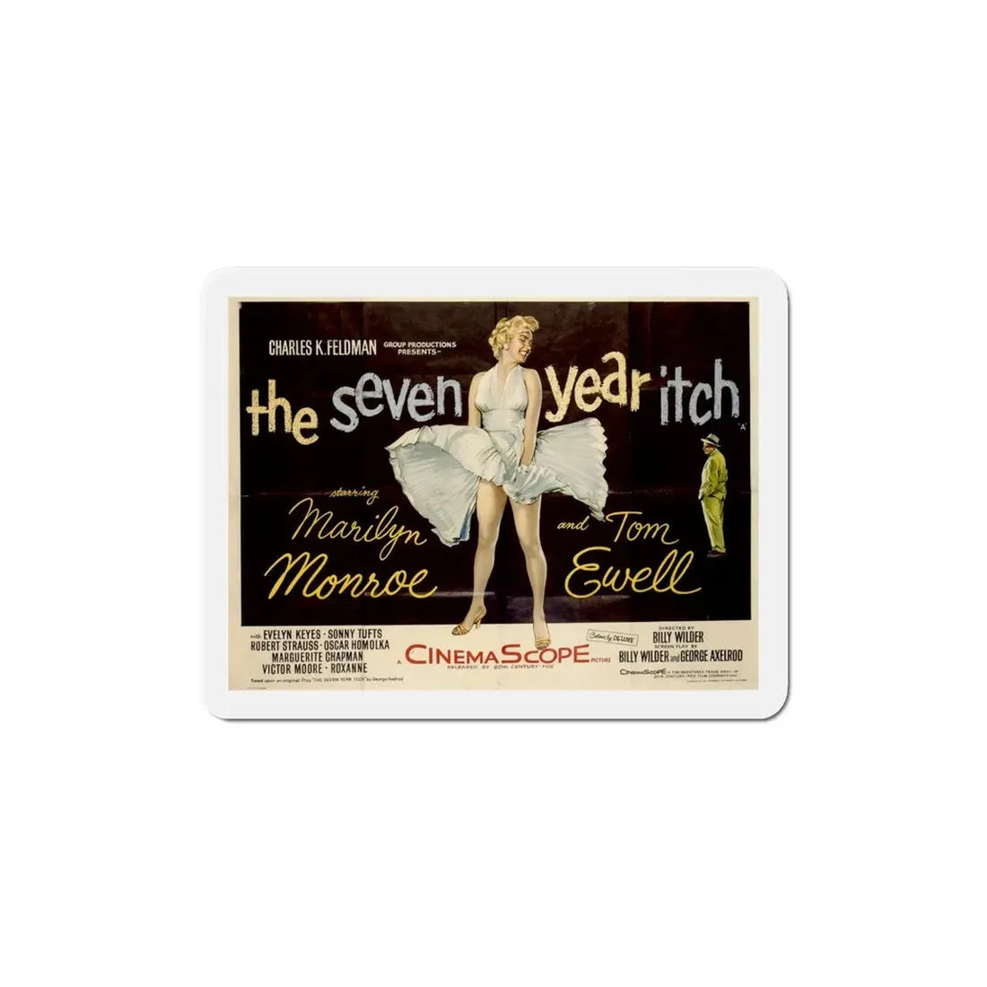 The Seven Year Itch 1955 v4 Movie Poster Refrigerator Magnet 5 Inch - The Sticker Space