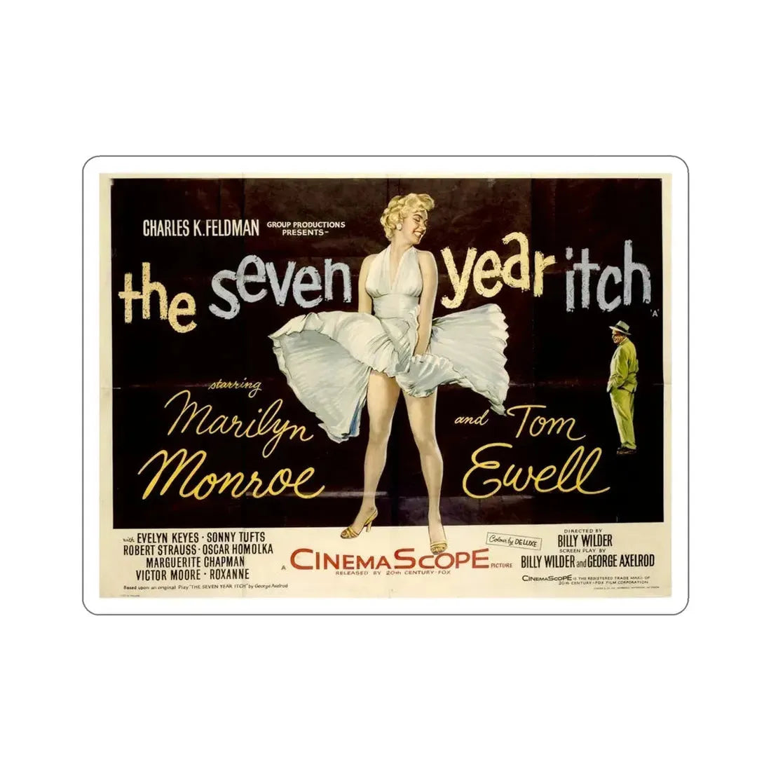 The Seven Year Itch 1955 v4 Movie Poster STICKER Vinyl Die-Cut Decal 6 Inch - The Sticker Space
