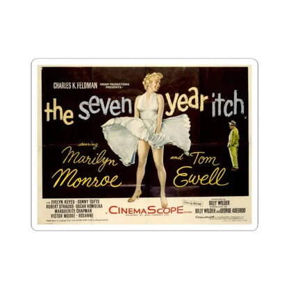 The Seven Year Itch 1955 v4 Movie Poster - STICKER Vinyl Kiss-Cut Decal 2 Inch White - The Sticker Space
