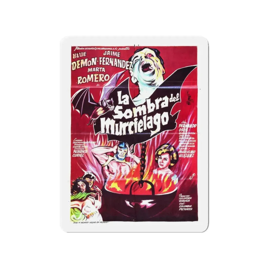 THE SHADOW OF THE BAT 1968 Movie Poster - Refrigerator Magnet 3 Inch Die-Cut - The Sticker Space