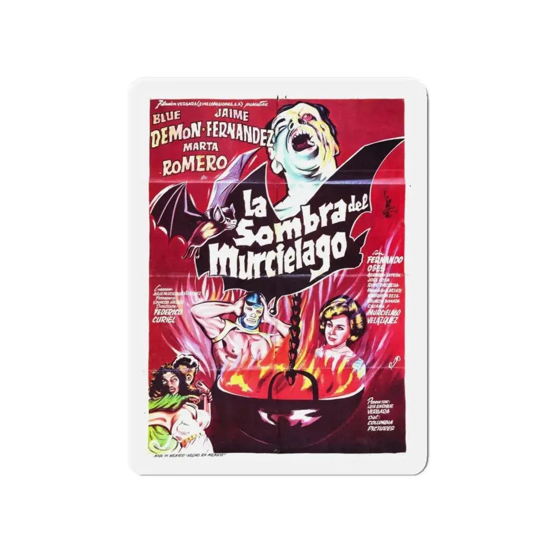 THE SHADOW OF THE BAT 1968 Movie Poster - Refrigerator Magnet 4 Inch Die-Cut - The Sticker Space