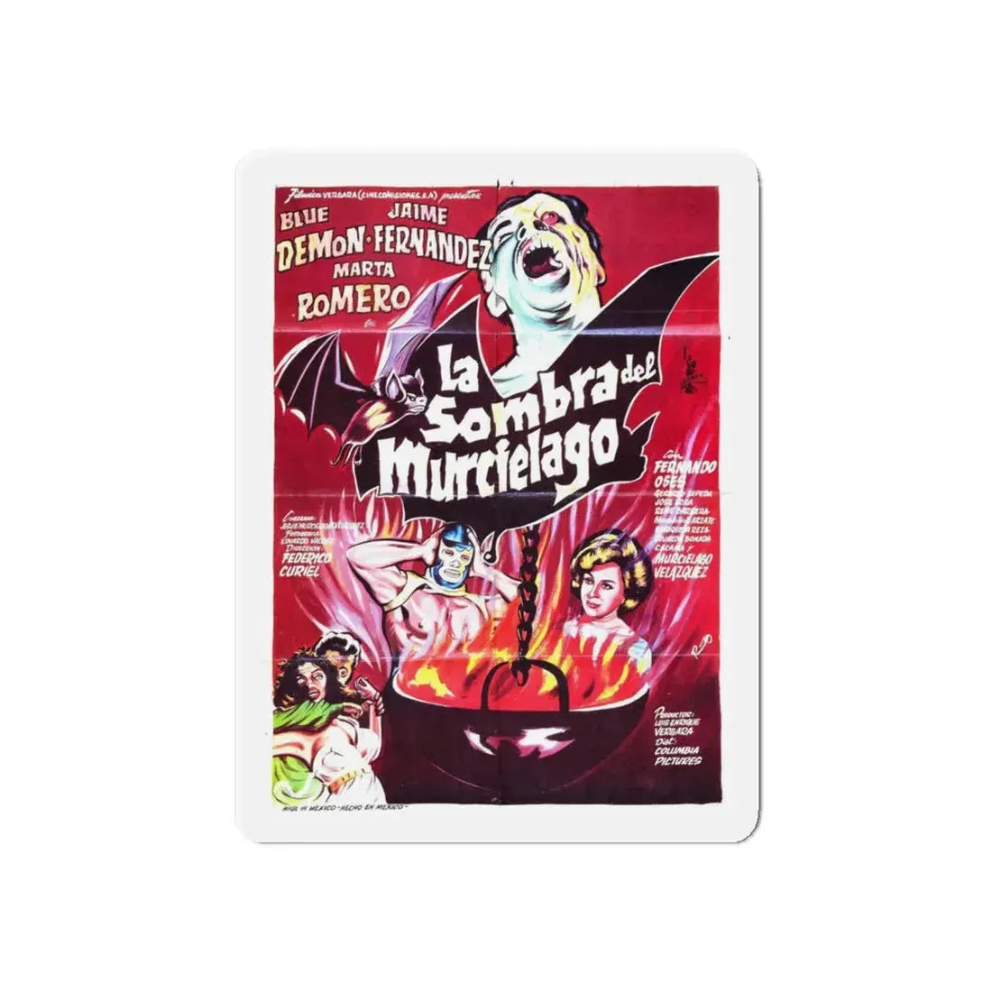 THE SHADOW OF THE BAT 1968 Movie Poster - Refrigerator Magnet 6 Inch Die-Cut - The Sticker Space