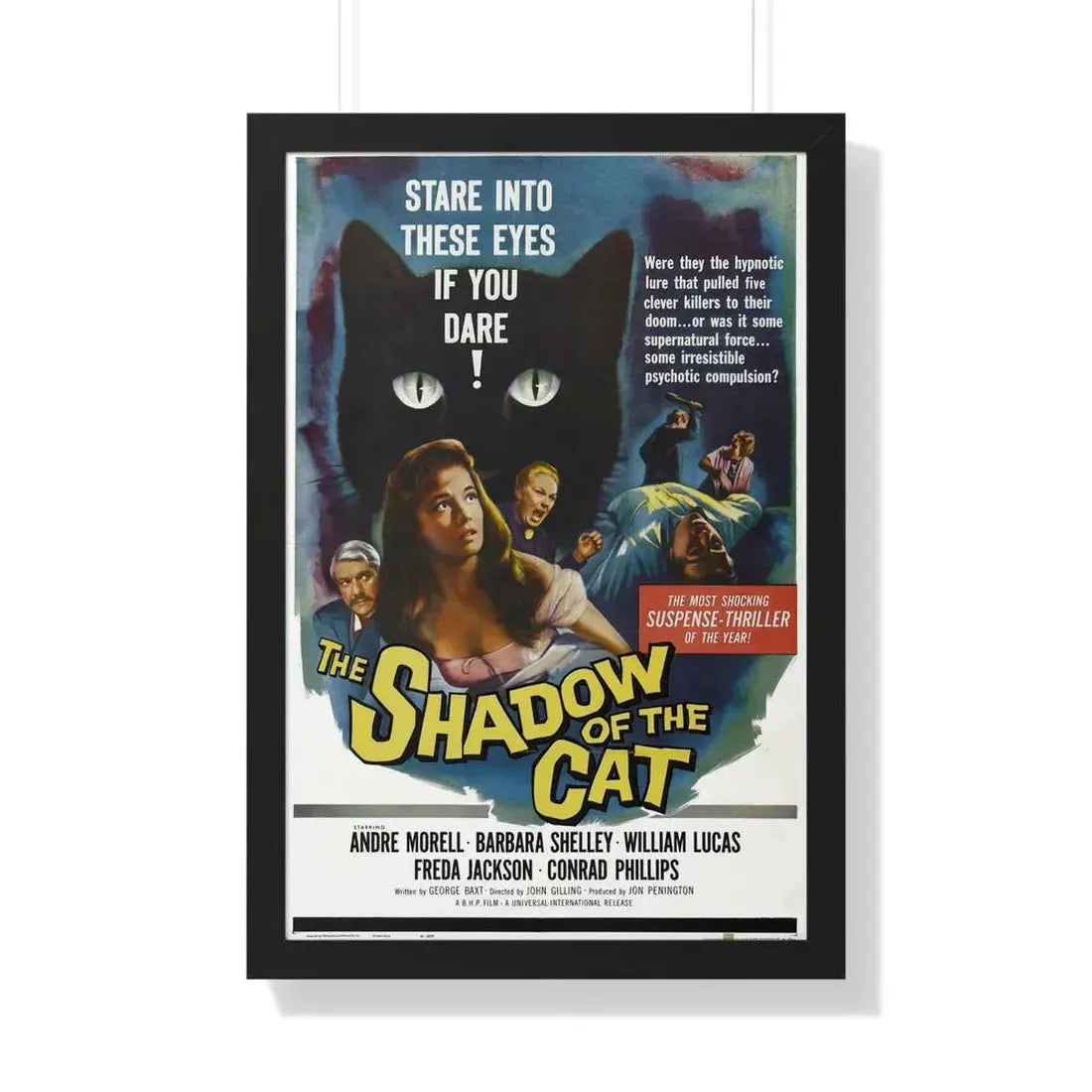 THE SHADOW OF THE CAT 1961 - Framed Movie Poster 20" x 30" Black - The Sticker Space