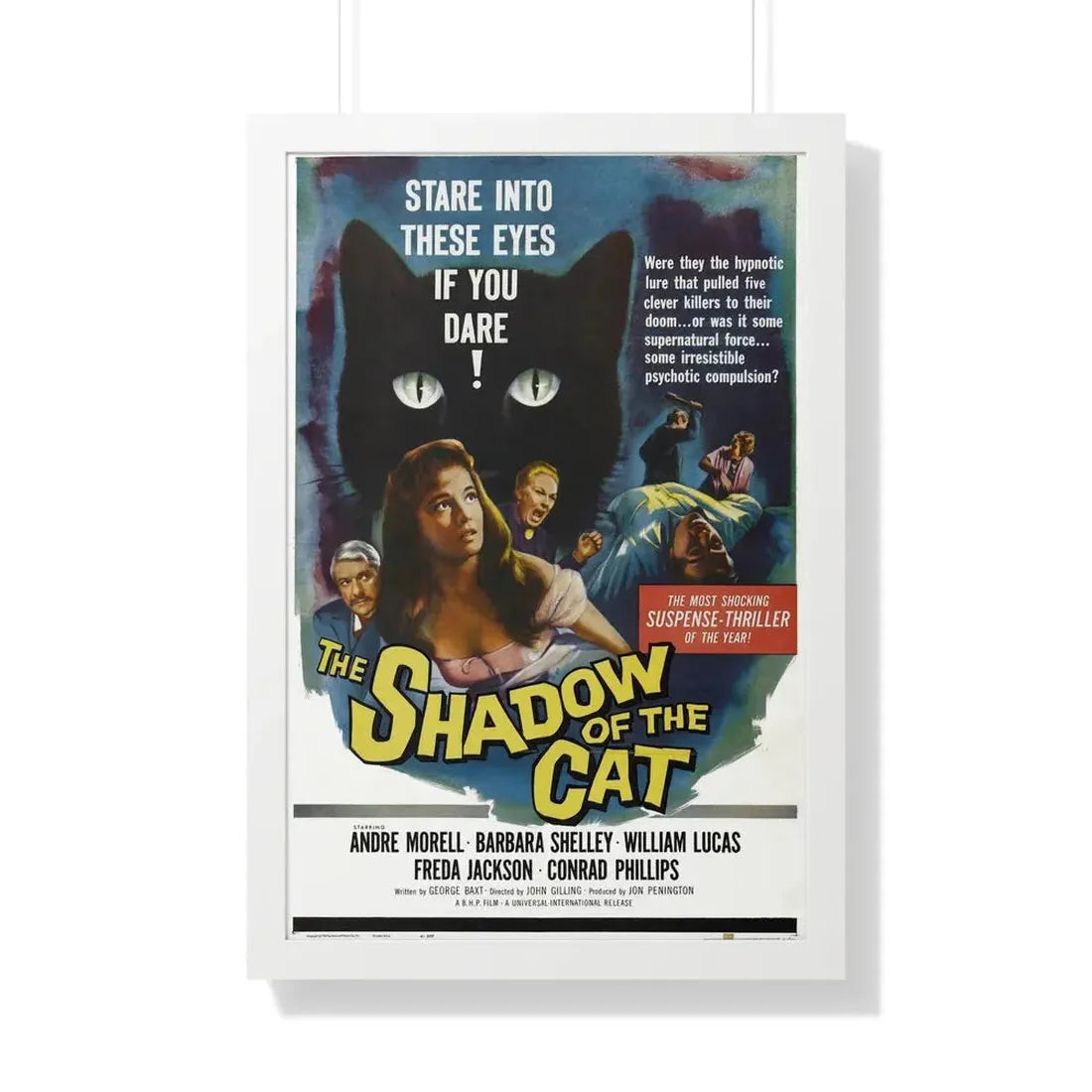 THE SHADOW OF THE CAT 1961 - Framed Movie Poster 20" x 30" White - The Sticker Space