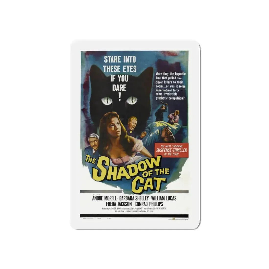 THE SHADOW OF THE CAT 1961 Movie Poster - Refrigerator Magnet 5 Inch - The Sticker Space