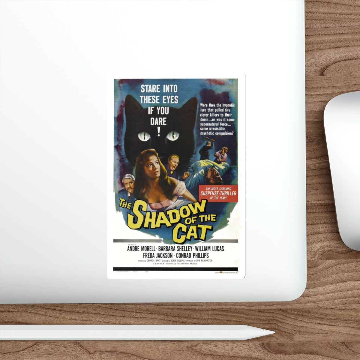 THE SHADOW OF THE CAT 1961 Movie Poster STICKER Vinyl Die-Cut Decal-The Sticker Space