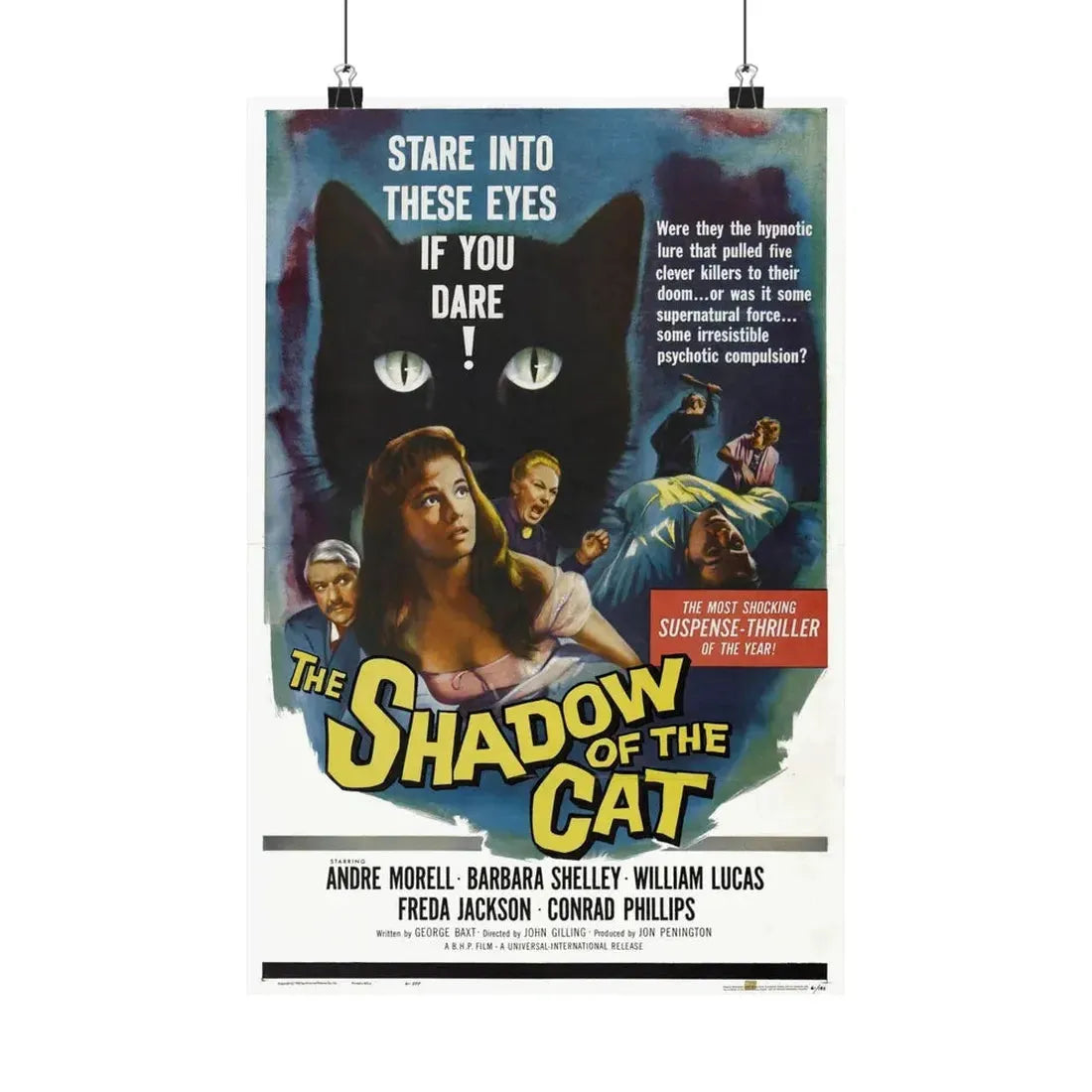 THE SHADOW OF THE CAT 1961 - Paper Movie Poster 12″ x 18″ Matte - The Sticker Space