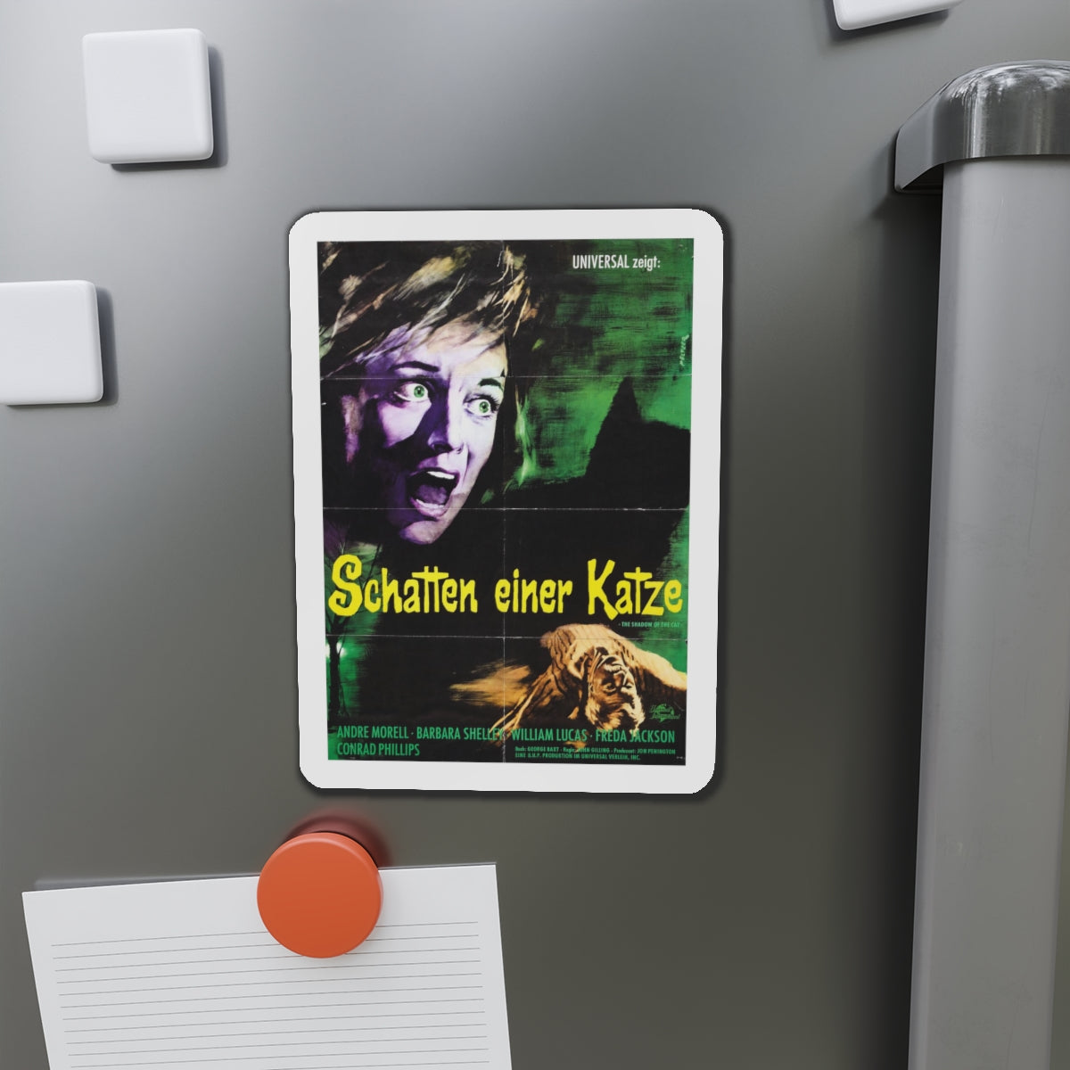 THE SHADOW OF THE CAT (GERMAN) 1961 Movie Poster - Refrigerator Magnet