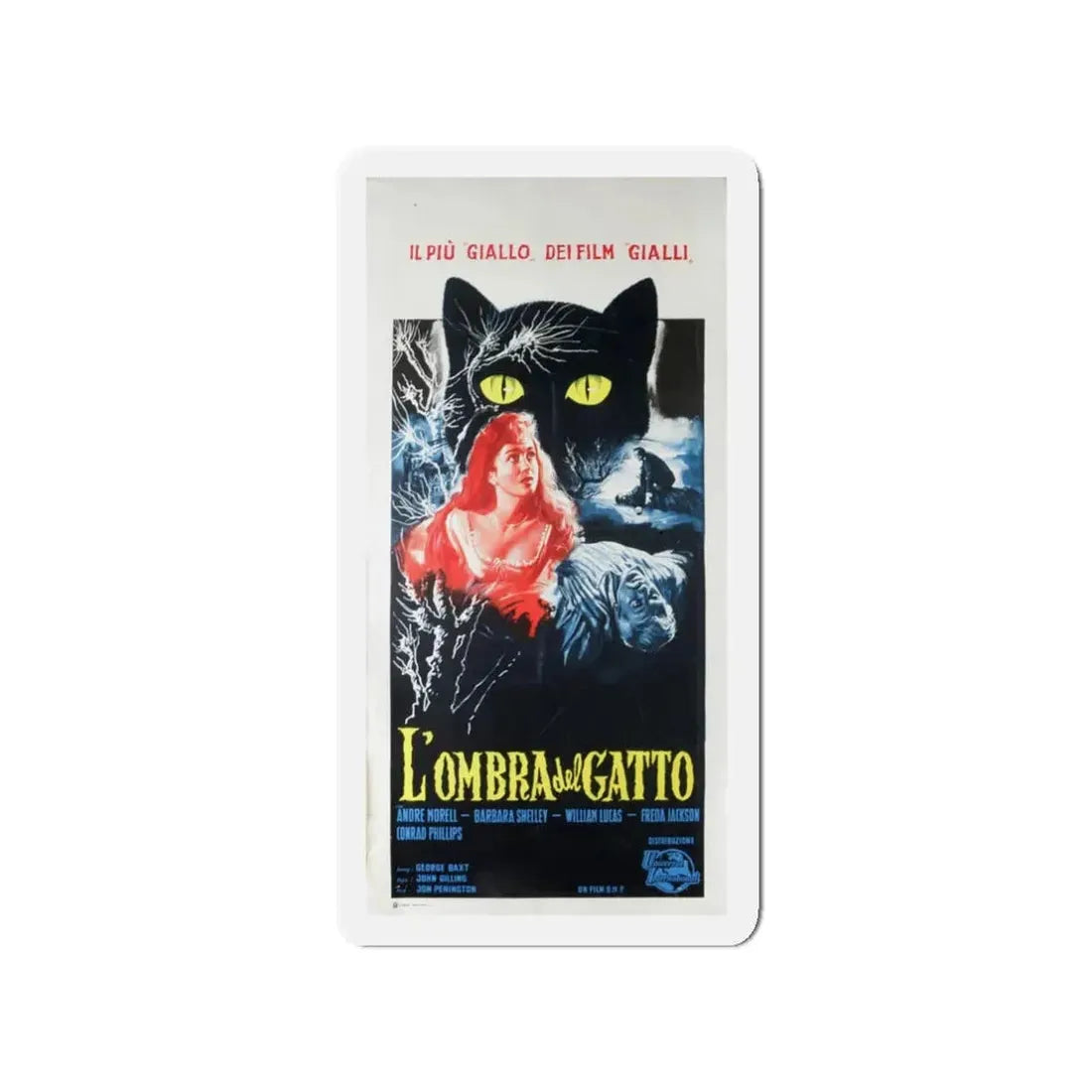THE SHADOW OF THE CAT (ITALIAN) 1961 Movie Poster - Refrigerator Magnet 3 Inch - The Sticker Space