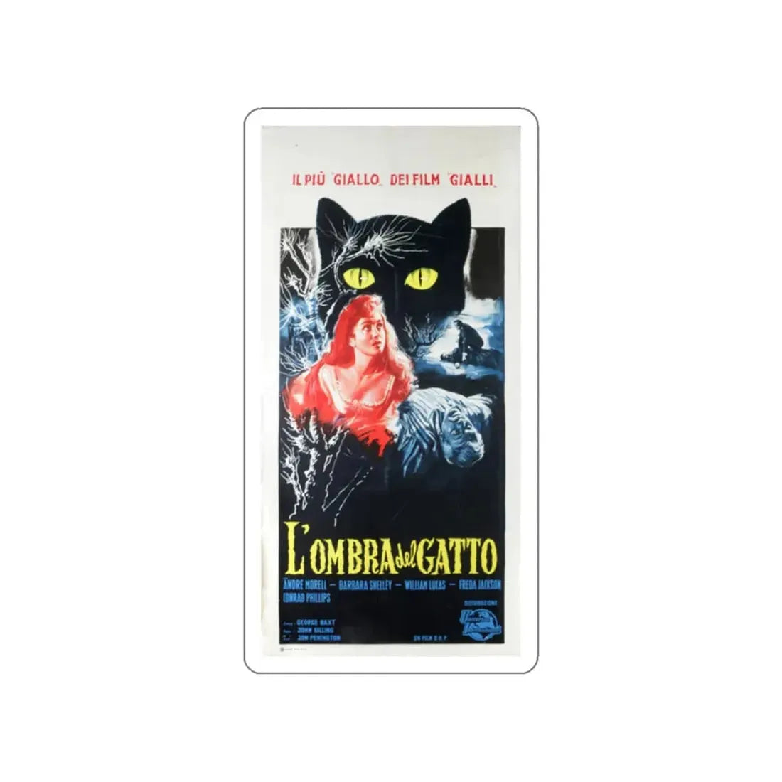 THE SHADOW OF THE CAT (ITALIAN) 1961 Movie Poster STICKER Vinyl Die-Cut Decal 2 Inch - The Sticker Space