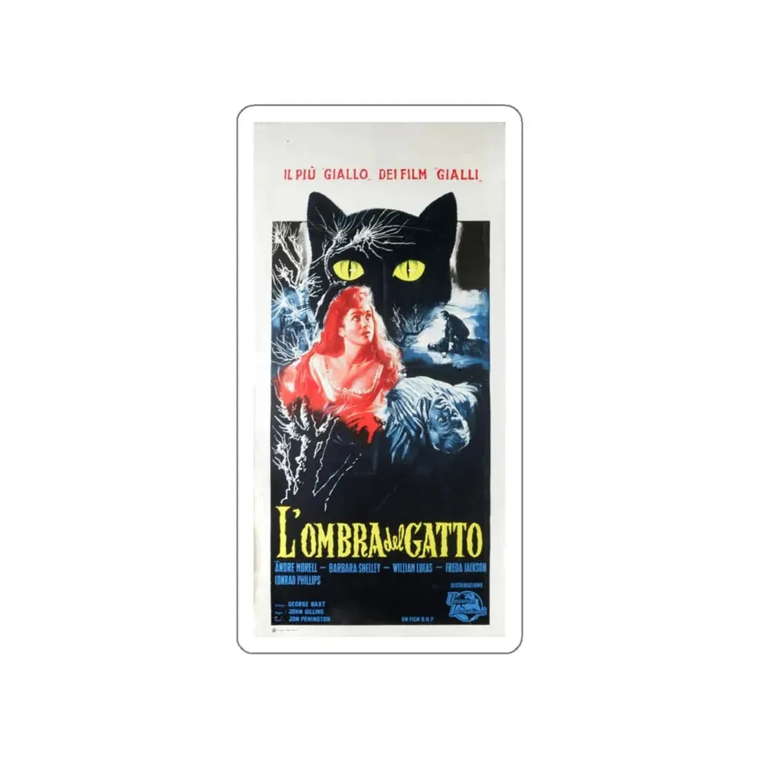 THE SHADOW OF THE CAT (ITALIAN) 1961 Movie Poster STICKER Vinyl Die-Cut Decal 4 Inch - The Sticker Space