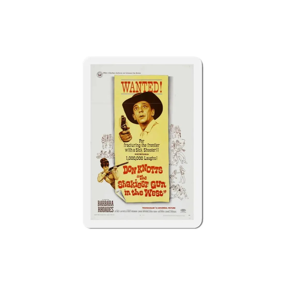 The Shakiest Gun in the West 1968 Movie Poster Refrigerator Magnet 4 Inch - The Sticker Space