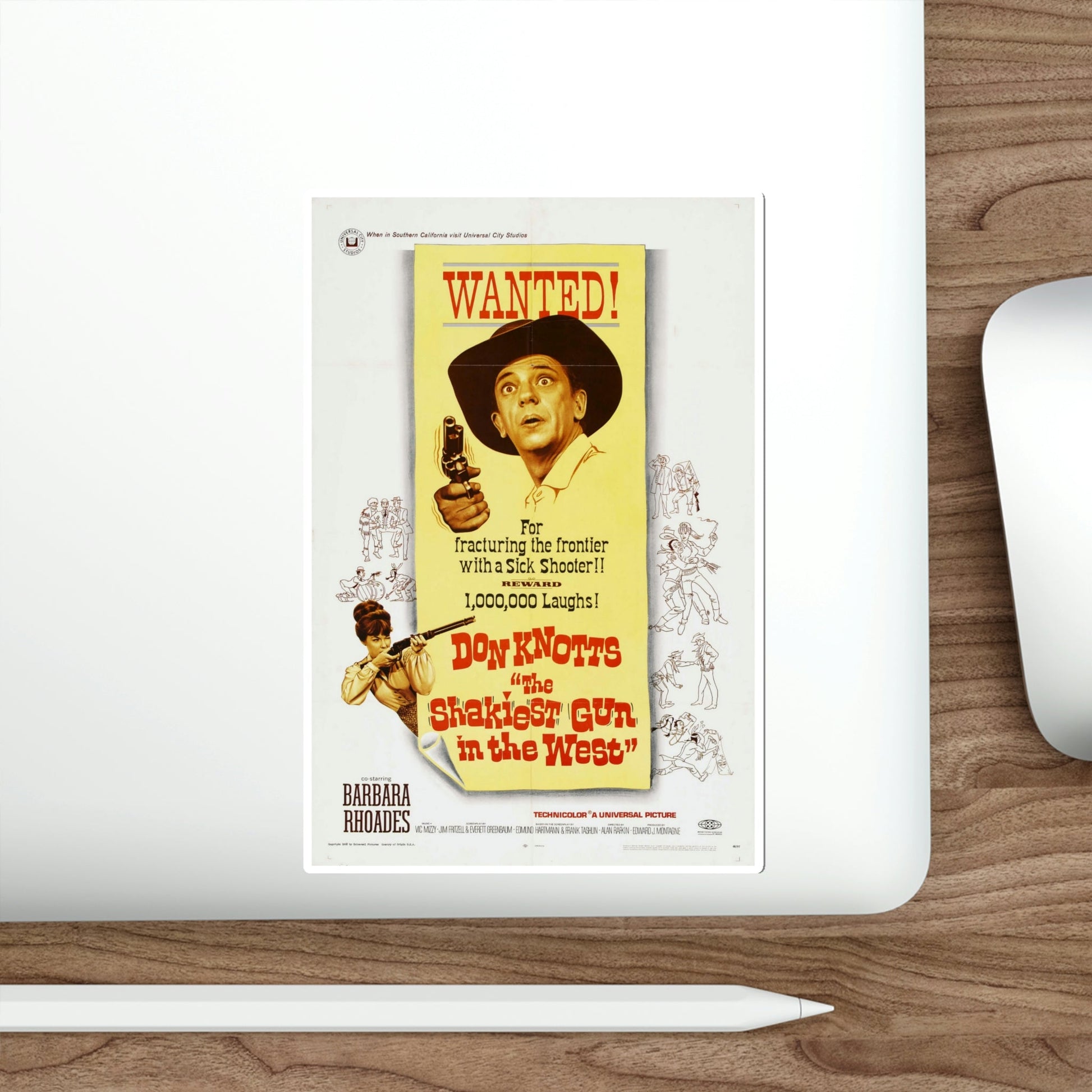 The Shakiest Gun in the West 1968 Movie Poster STICKER Vinyl Die-Cut Decal-The Sticker Space