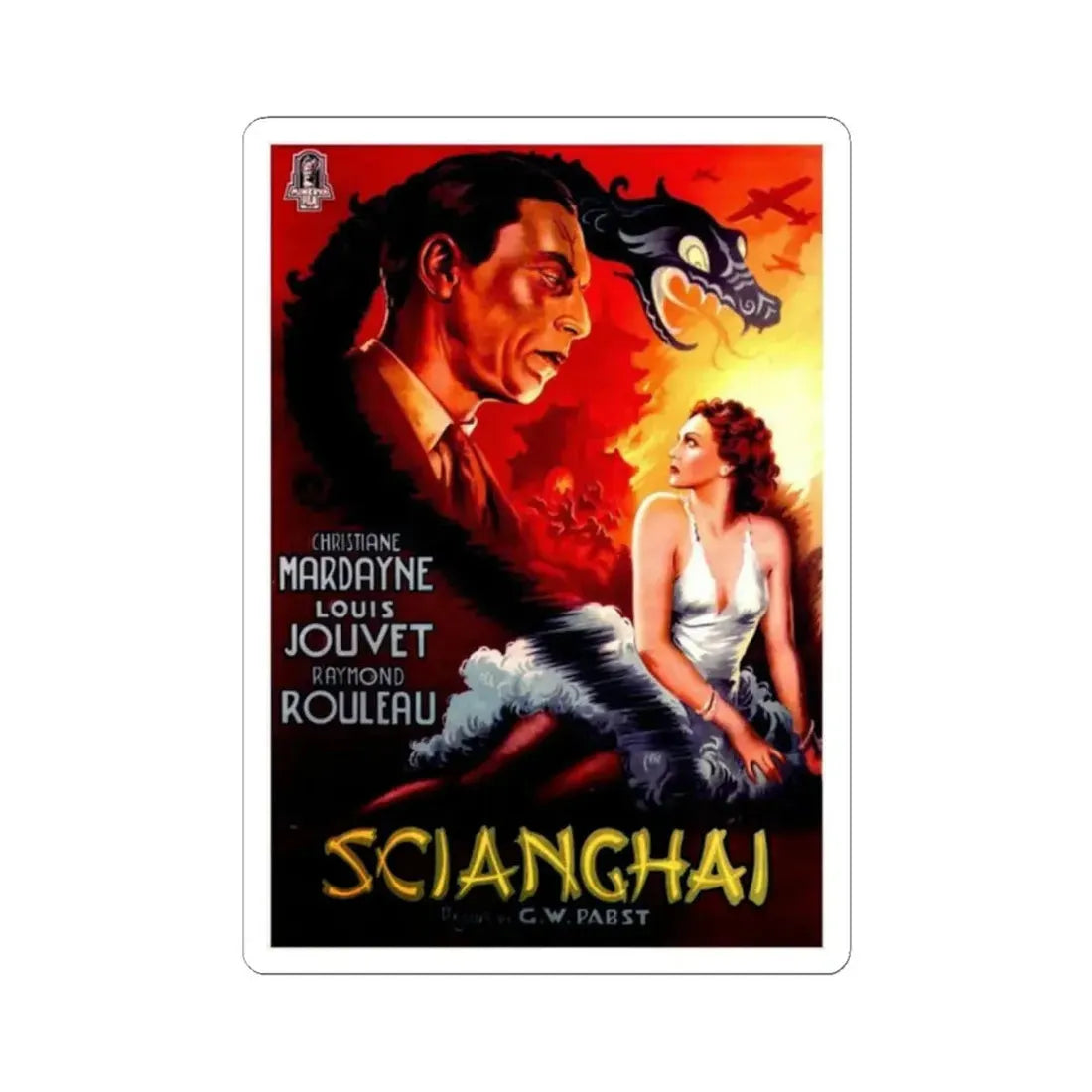THE SHANGHAI DRAMA (ITALIAN) 1938 Movie Poster - STICKER Vinyl Kiss-Cut Decal 2 Inch White - The Sticker Space