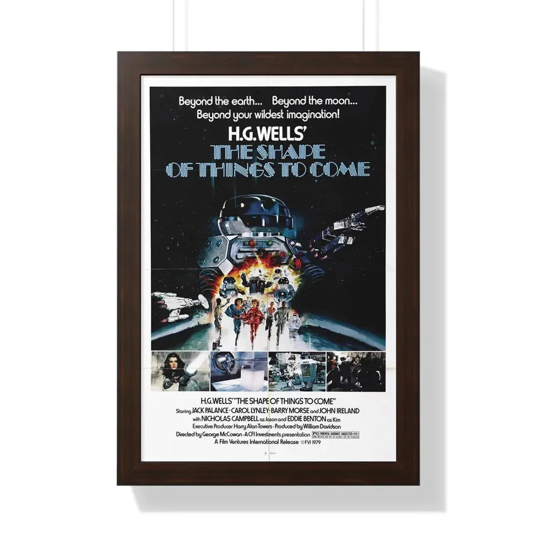 THE SHAPE OF THINGS TO COME 1979 - Framed Movie Poster 16″ x 24″ Walnut - The Sticker Space